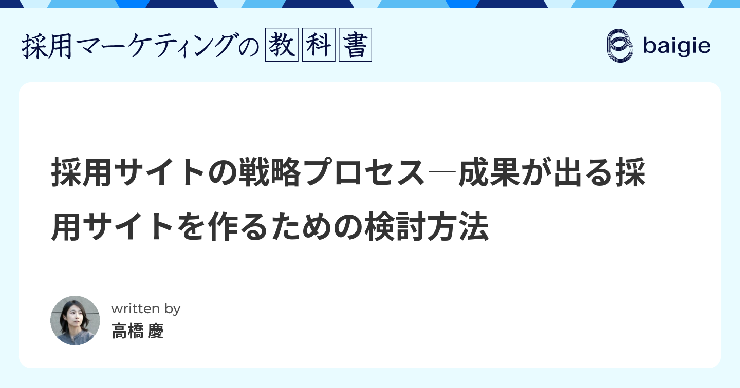 採用サイトの戦略プロセス　成果が出る採用サイトを作るための検討方法のサムネイル